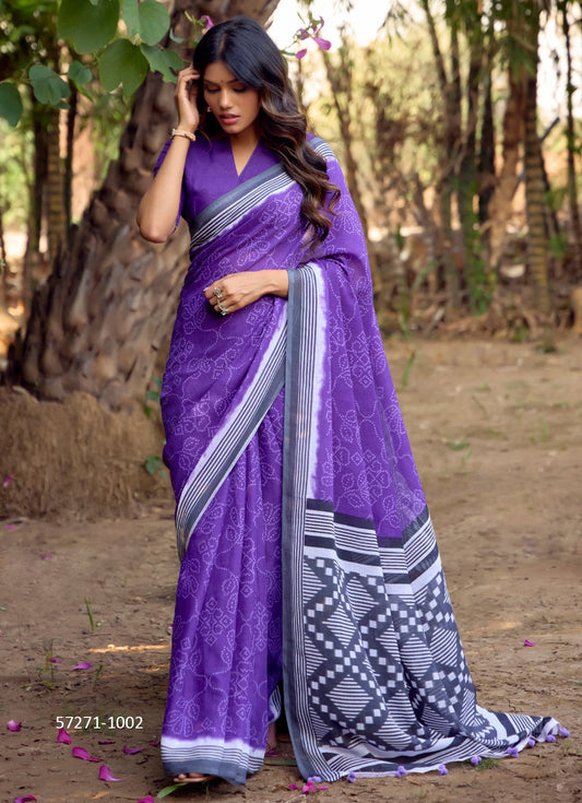 Pure Linen Unstitched Sari