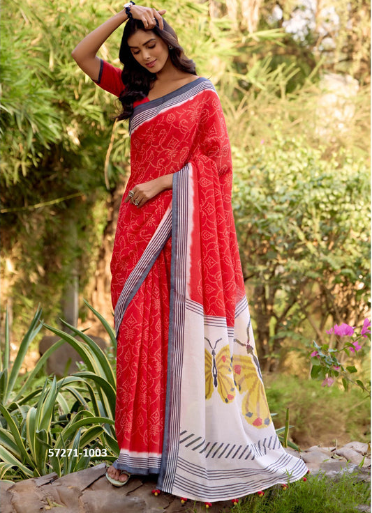 Pure Linen Unstitched Sari