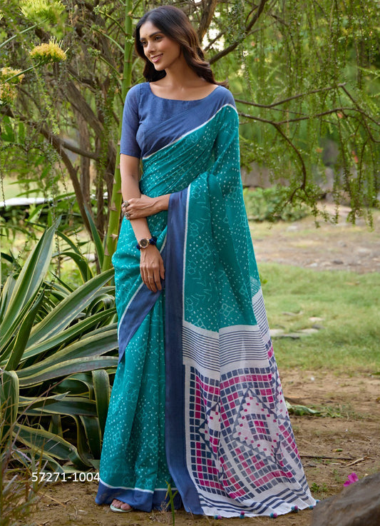 Pure Linen Unstitched Sari