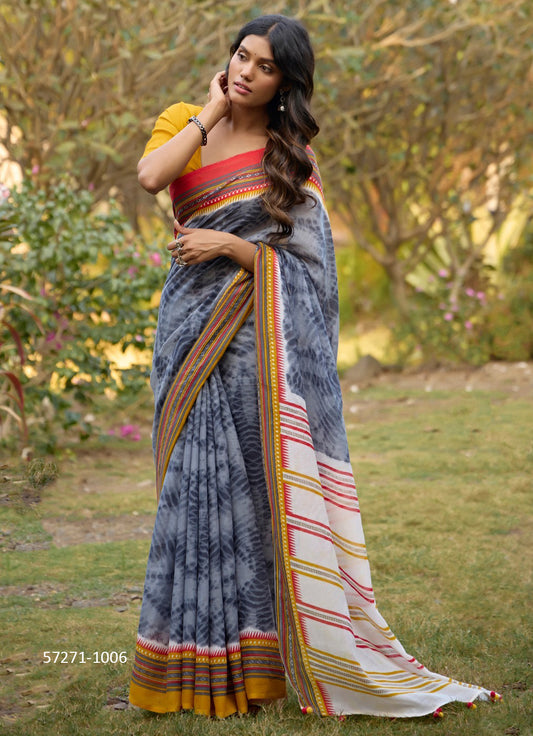 Pure Linen Unstitched Sari
