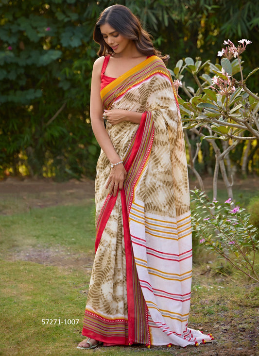 Pure Linen Unstitched Sari