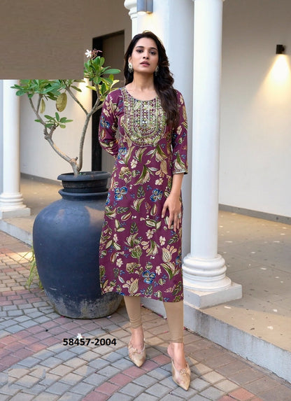 Straight-Cut Printed Rayon Top