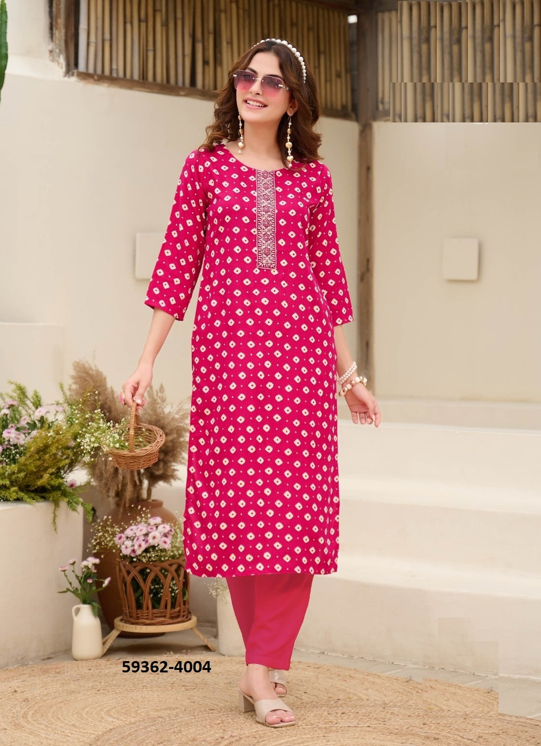Straight-Cut Printed Rayon Top