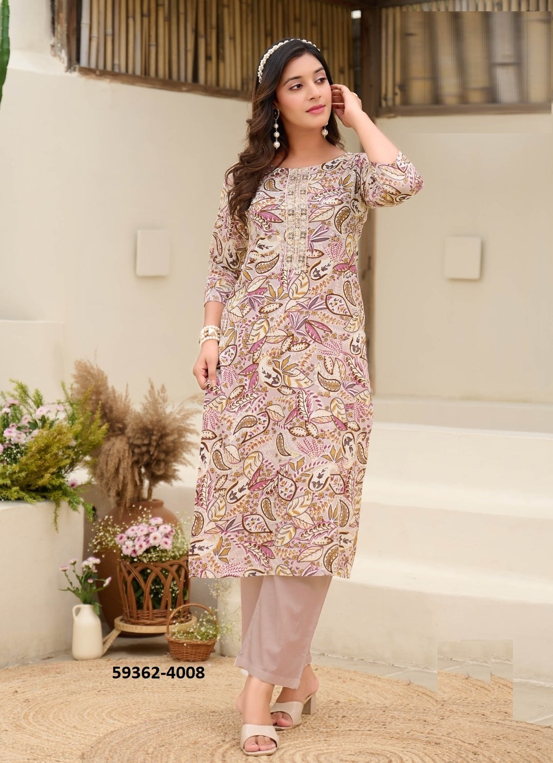 Straight-Cut Printed Rayon Top