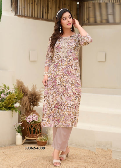 Straight-Cut Printed Rayon Top