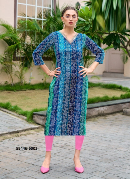 Straight-Cut Printed Rayon Top