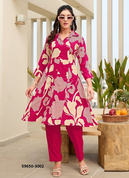 Rayon Foil Print Co-ord Set
