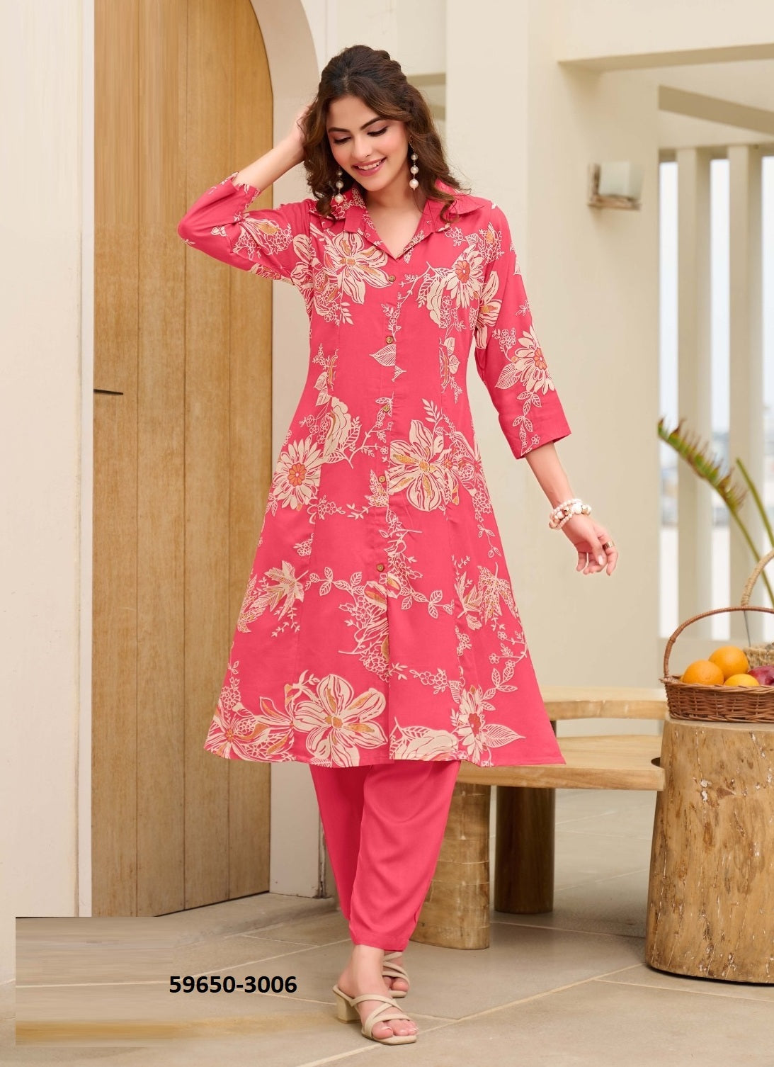 Rayon Foil Print Co-ord Set