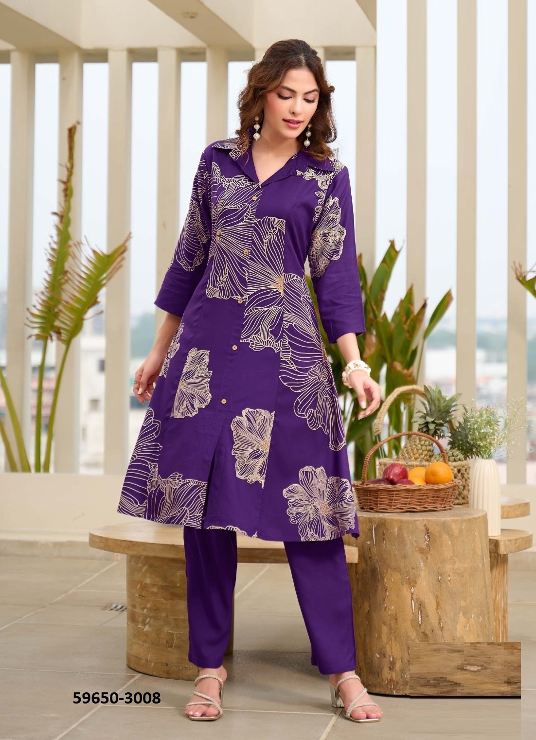 Rayon Foil Print Co-ord Set
