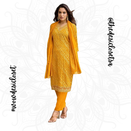 Printed Rayon Salwar Set with Jacquard Dupatta
