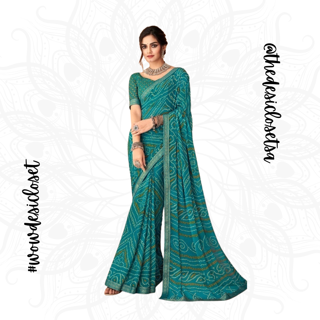 Chiffon Bandhani Sari