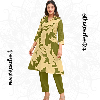 Rayon Foil Print Co-ord Set