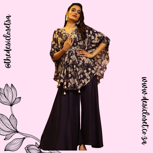 Fusion Kaftan Set (Purple)