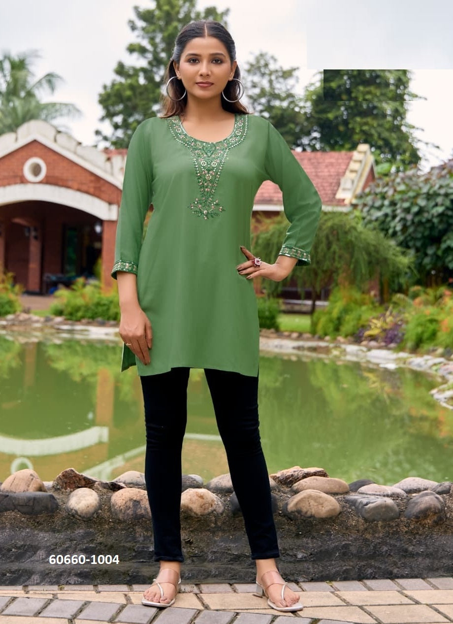 Rayon Embroidered Short Top