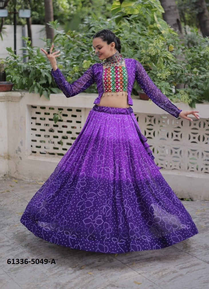 Bandhani Print Georgette Lehenga Set