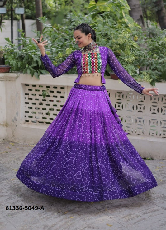 Bandhani Print Georgette Lehenga Set
