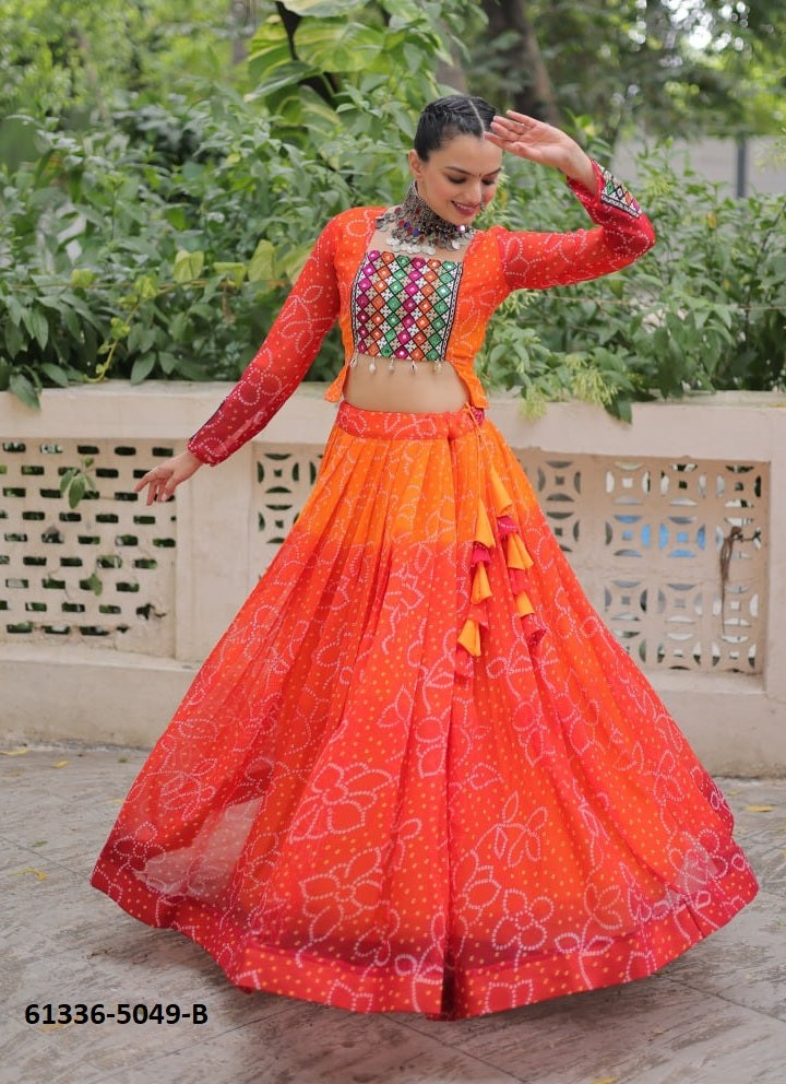 Bandhani Print Georgette Lehenga Set