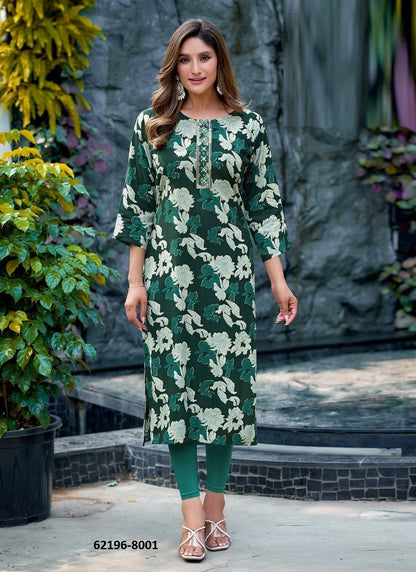 Straight-Cut Printed Rayon Top
