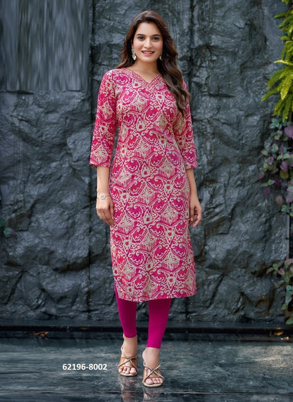 Straight-Cut Printed Rayon Top