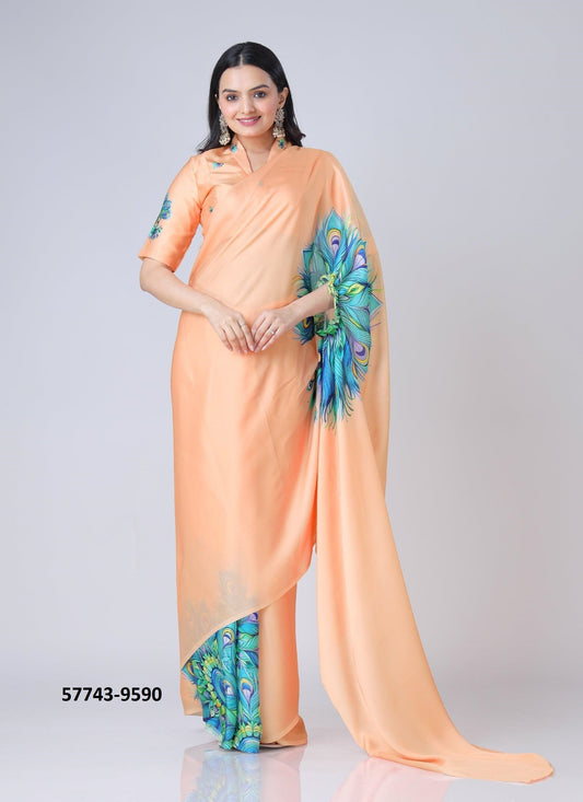 Crape Satin Sari