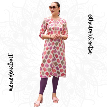 Straight-Cut Printed Rayon Top
