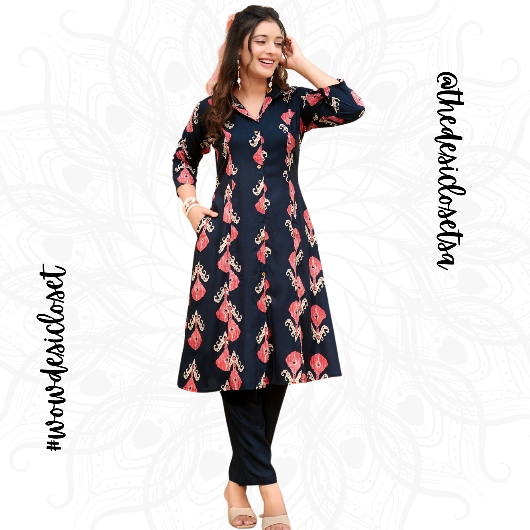 Rayon Foil Print Co-ord Set