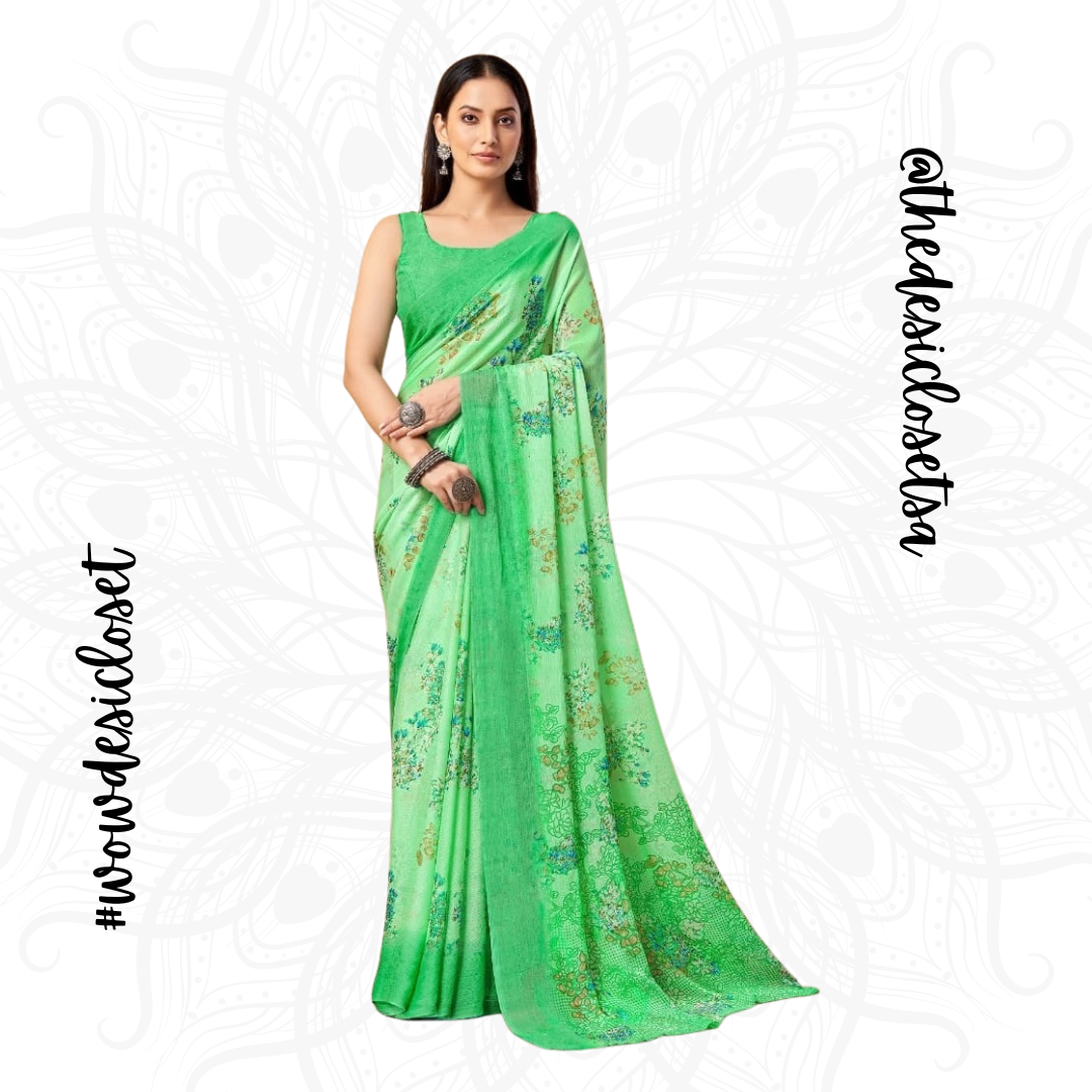 Chiffon Floral Sari