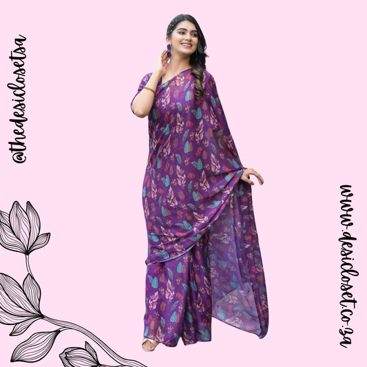 Fully Stitched Sari Gown