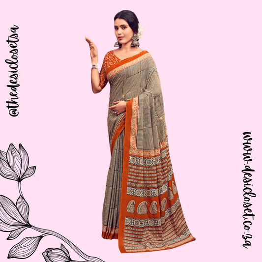 Cotton Unstitched Sari