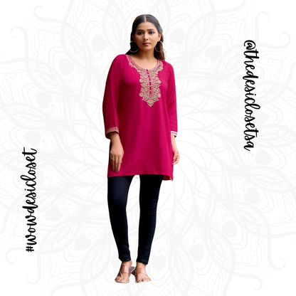 Rayon Embroidered Short Top