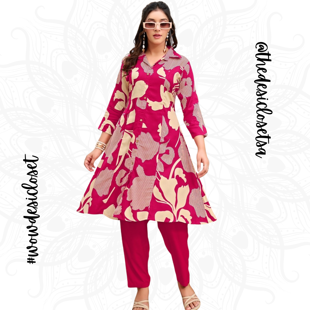Rayon Foil Print Co-ord Set