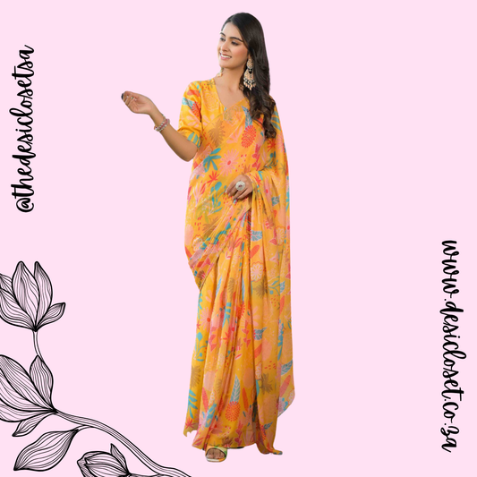 Fully Stitched Sari Gown