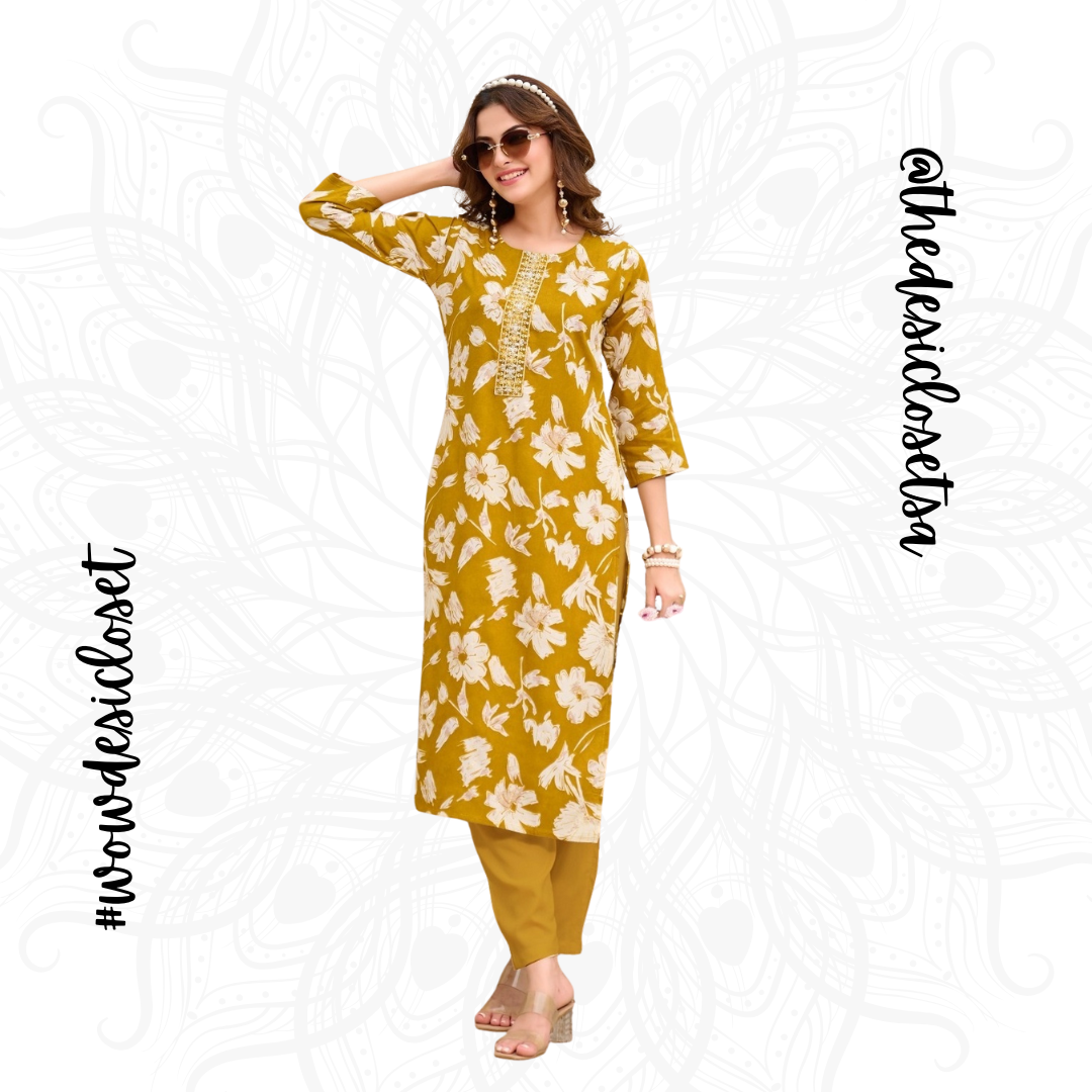 Straight-Cut Printed Rayon Top