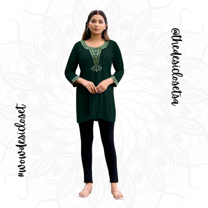 Rayon Embroidered Short Top