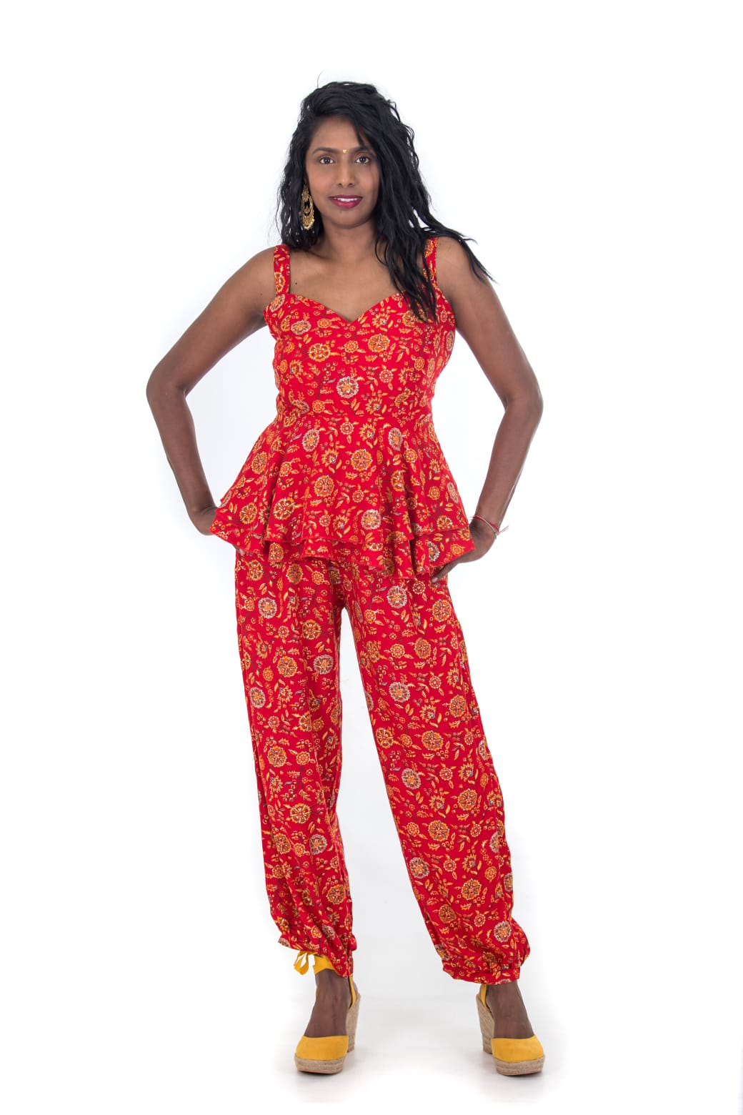 Peplum Fusion Set (Red)