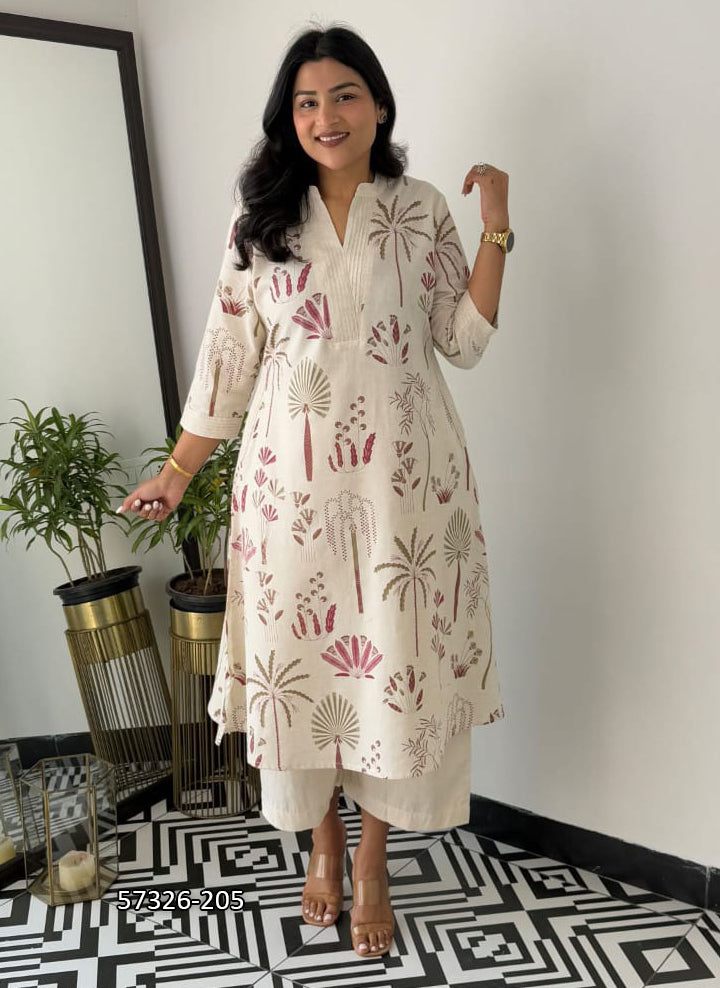 Muslin Co-ord Set (Pink and Purple Print)