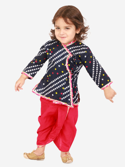 Navy and Pink Bhandani Print